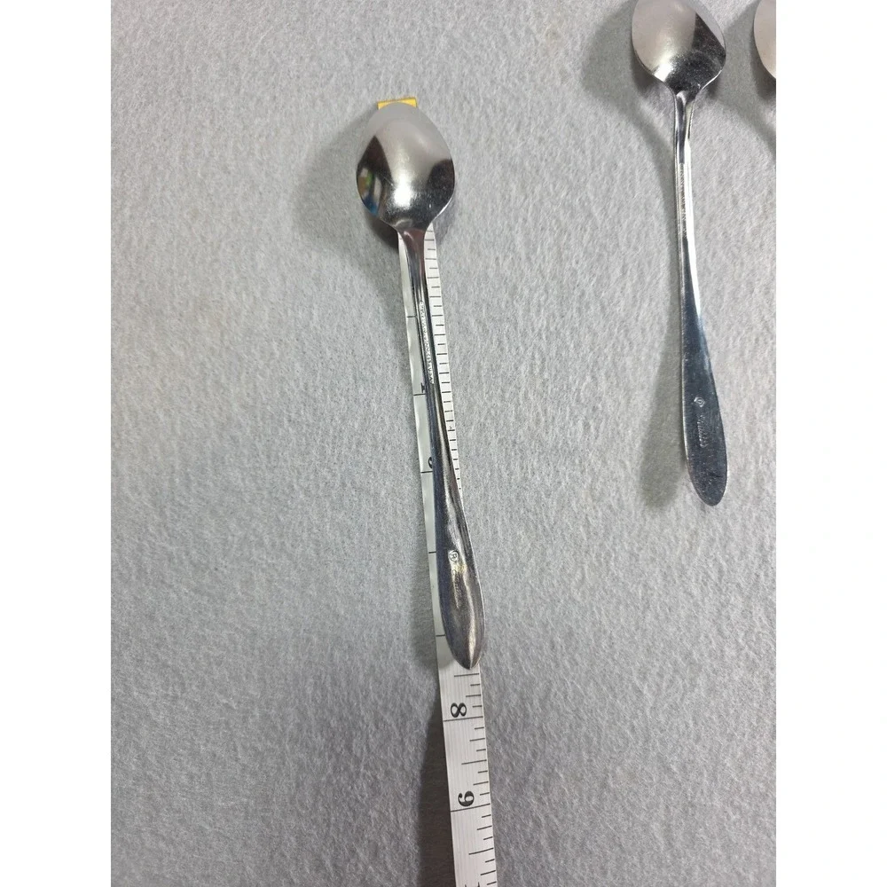 4 H B Co Heather Iced Tea Spoon Stainless Steel Flatware Vintage